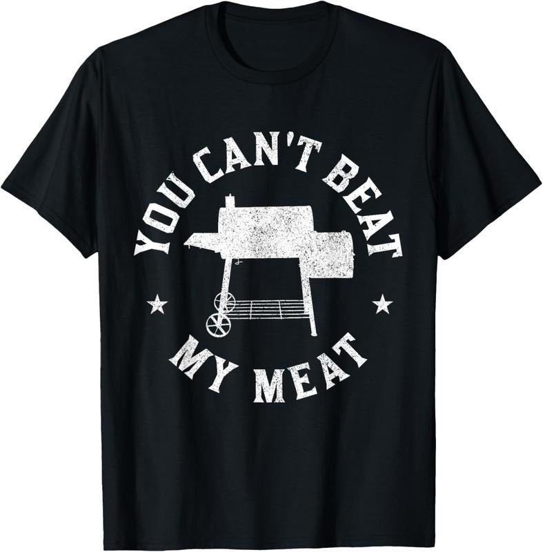 100% Cotton You Can't Beat My Meat BBQ Grilling Chef Funny Grill T-Shirt Hoodie, Sweatshirt | WearSparks.com
