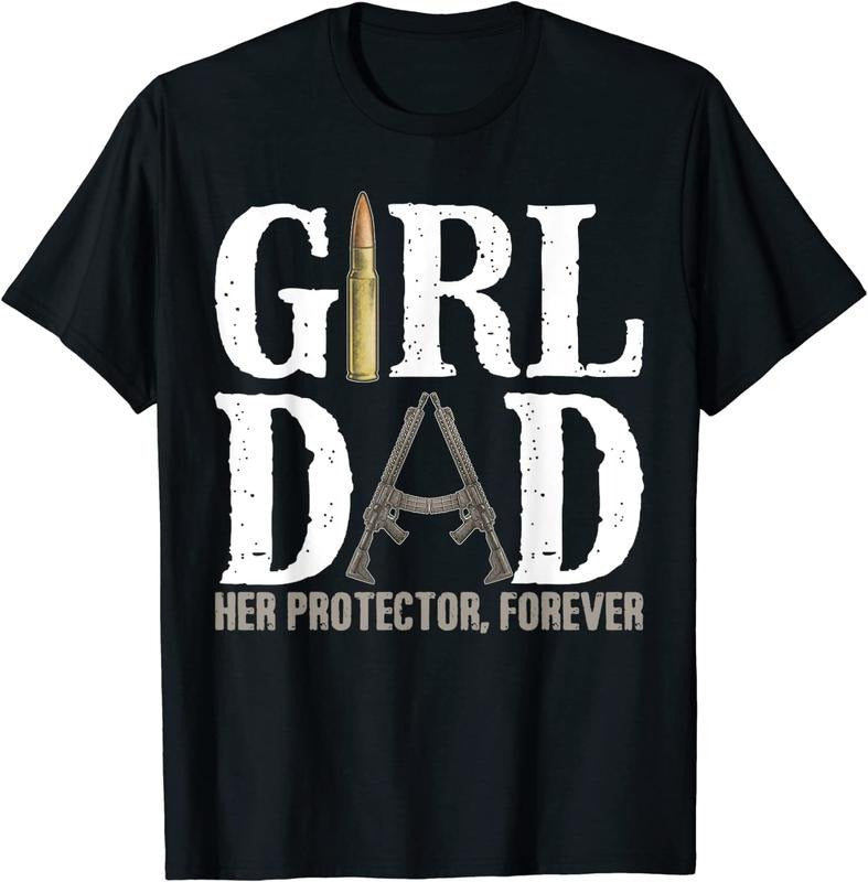 [100% Cotton]ZOCAVIA Mens Girl Dad Her Protector Forever Funny Father of Girls T-Shirt Hoodie, Sweatshirt | WearSparks.com