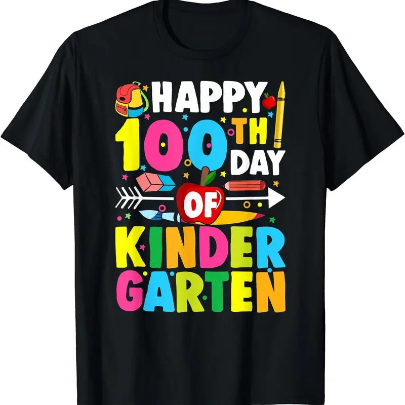 100 Days Of Kindergarten - Happy 100th Day Of School T-Shirt Hoodie, Sweatshirt | WearSparks.com