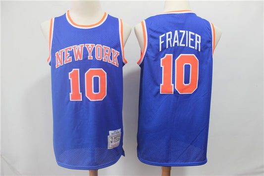 10 Walt Frazier Knicks 10 # Blue Retro Edition Jersey