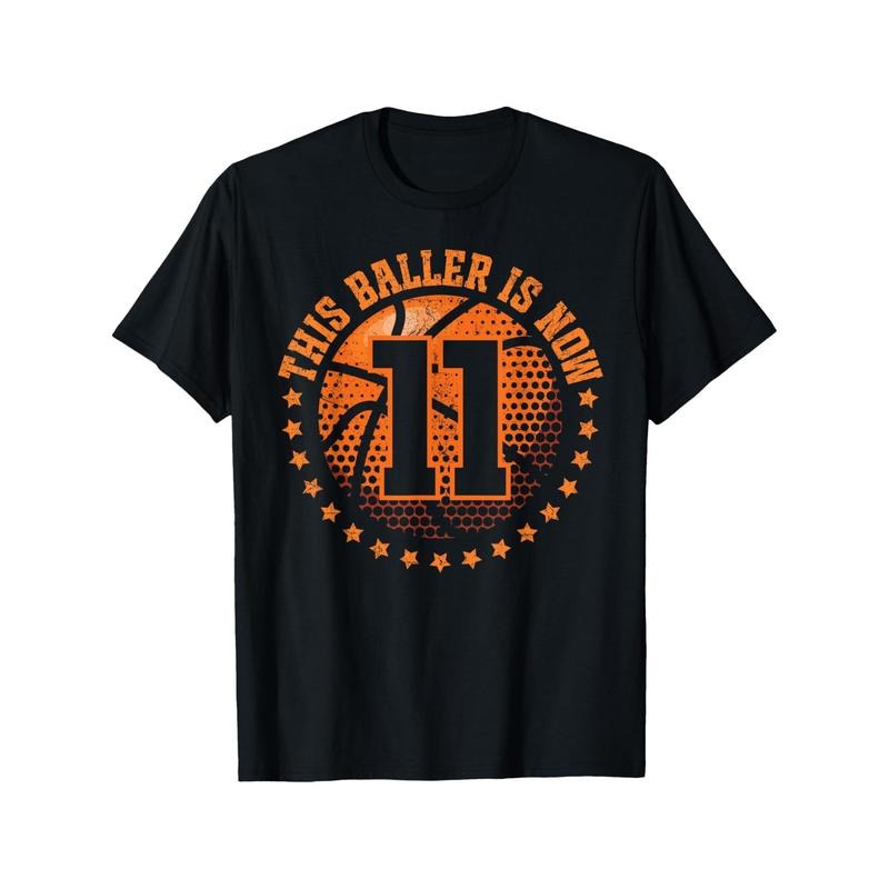 11 Year Old Basketball 11th Birthday Boy Basketball Player T-Shirt Men's T-shirt Funny pattern, Casual and comfortable...