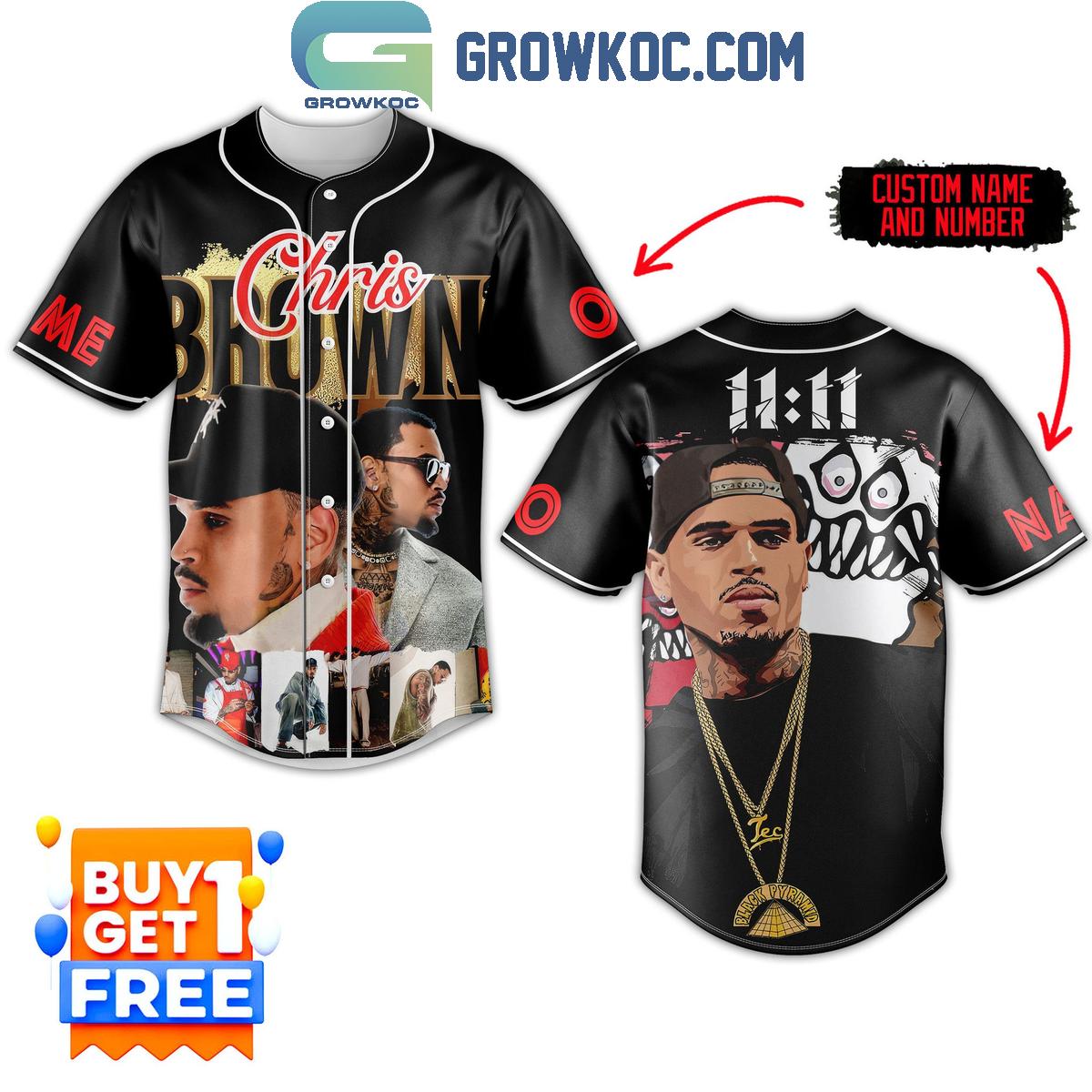 1111 Tour Best Of Chris Brown Personalized Baseball Jersey
