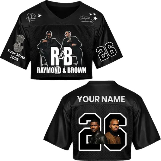 Custom Usher and Chris Brown RnB Tour 2026 Crop Jersey,