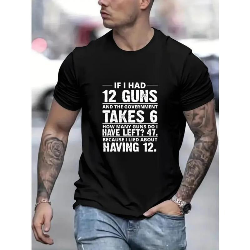12 Guns Take 6 Printed Men'S T-Shirt Short Sleeve Round Neck Top Cotton Comfortable Breathable Spring And Summer Clothing...