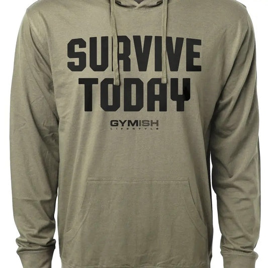 120. Survive Today Funny Workout Gym Hoodie for Men Cotton Menswear T-Shirts, Sweatshirt | WearSparks.com