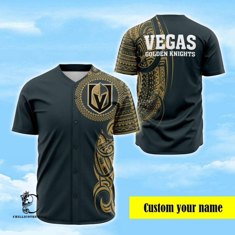 Custom Vegas Golden Polynesian Baseball Jersey – Personalized Sports Gear - Aopprinter T-Shirts, Hoodie, Sweatshirt (Image 2)