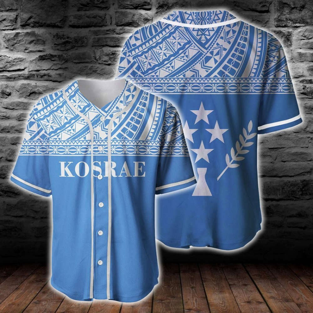 Kosrae Micronesian Blue Baseball Jersey: Authentic Design for Sports Enthusiasts