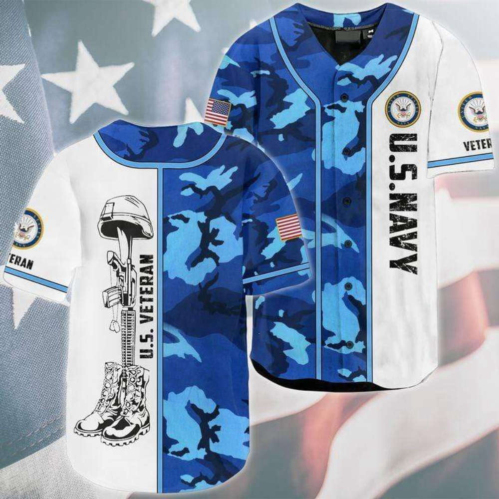 Custom Camo U S Navy Baseball Jersey – Personalized Veteran Apparel