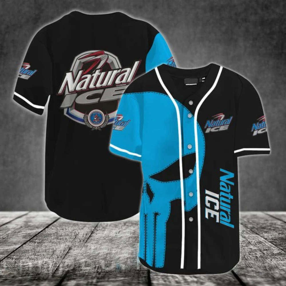Blue Skull Natural Ice Baseball Jersey – Cool Stylish Design for Optimal Performance