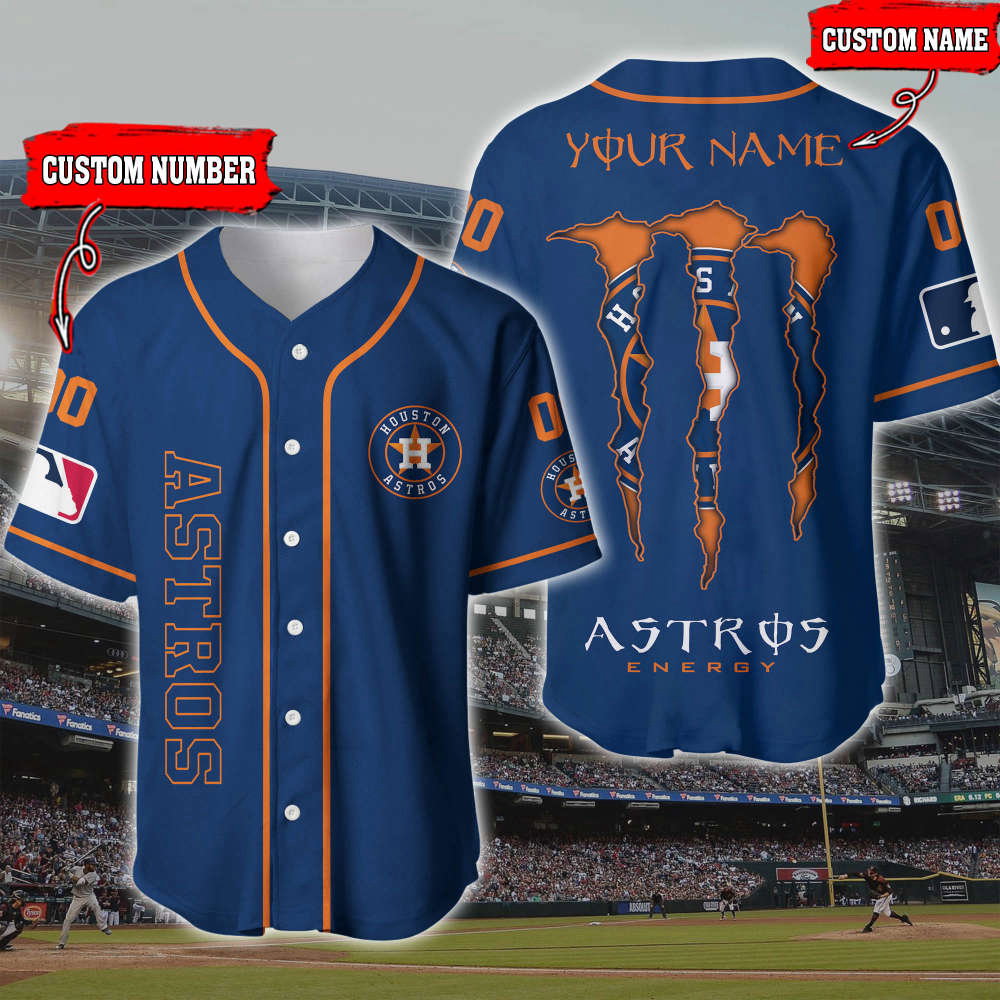Customized Houston Astros 3D Printed Baseball Jersey – Personalize Your Game Day Look