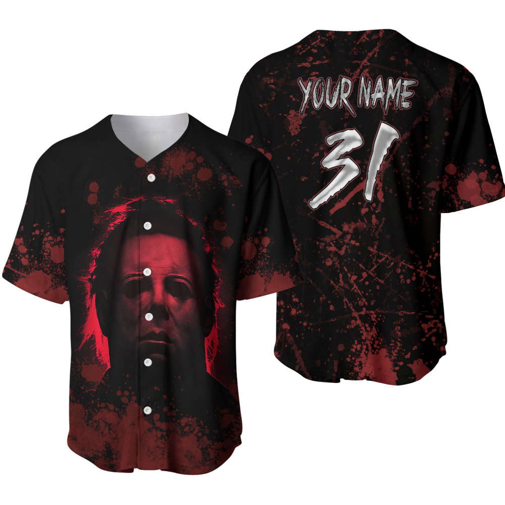 Spooktacular Michael Myers Halloween Baseball Jersey Shirt – Personalized Horror Style