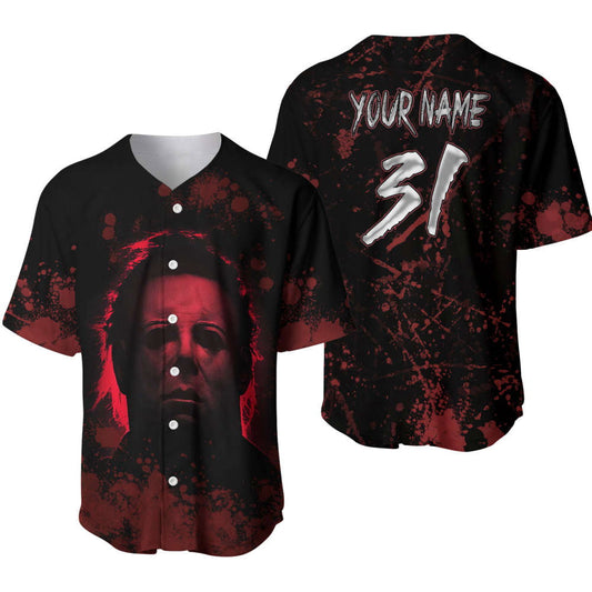 Spooktacular Michael Myers Halloween Baseball Jersey Shirt – Personalized Horror Style