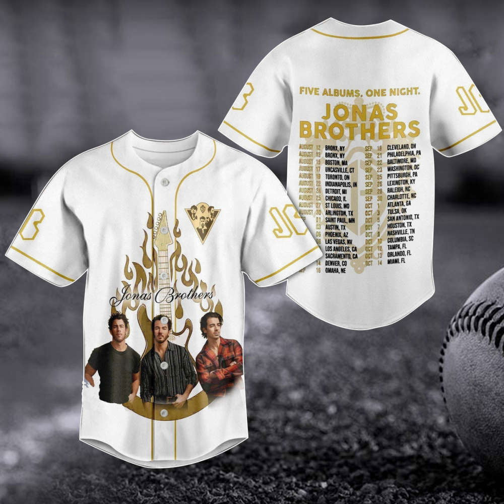 Jonas Brothers 2023 Baseball Jersey & Tour Shirt: Pop Rock Band Merch & Concert Gift (Image 2)