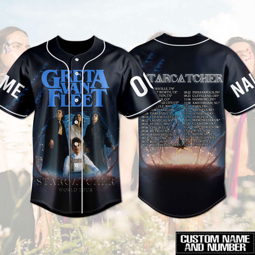 Custom Greeta Van Fleat Baseball Jersey - Starcatcher 2023 Tour Shirt Rock Band Merch & Gift For Fans (Image 1)
