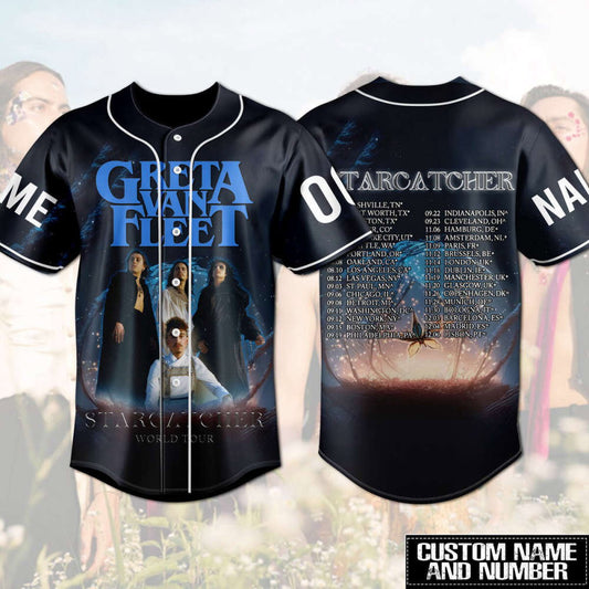 Custom Greeta Van Fleat Baseball Jersey – Starcatcher 2023 Tour Shirt Rock Band Merch & Gift For Fans