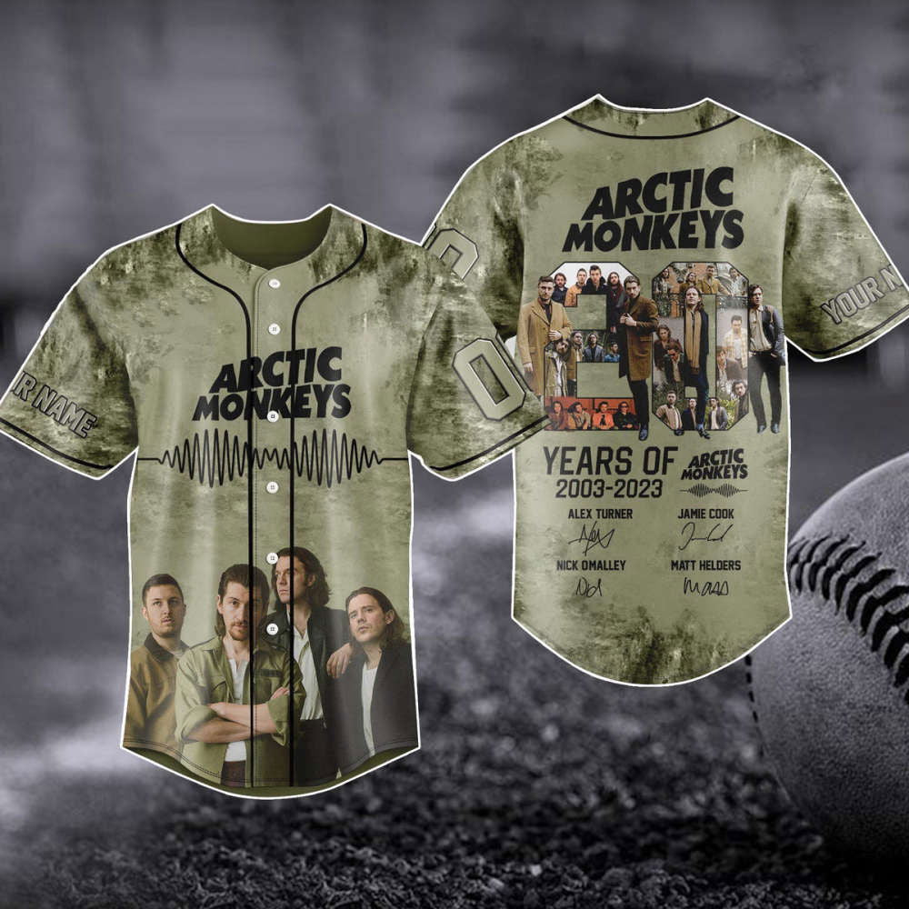 Arctic Monkeys 20 Yrs Anniversary Baseball Jersey - 2023 NA Tour Shirt Music Merch Gift (Image 1)
