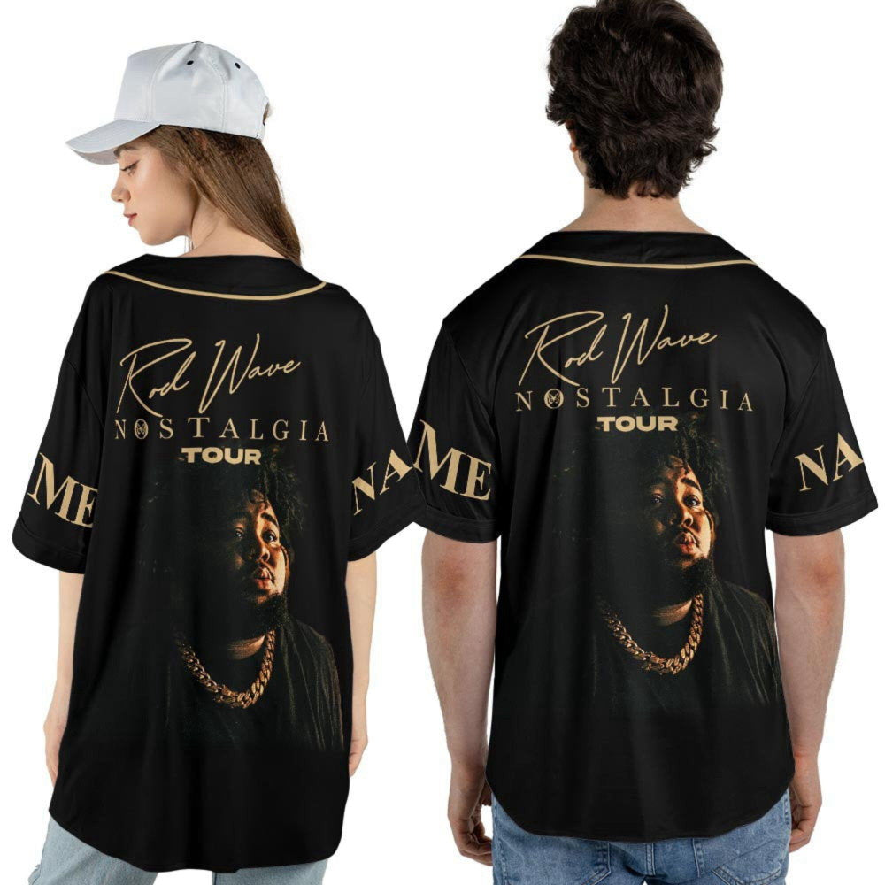 Customized Rod Wave Nostalgia Tour Baseball Jersey: Rod Wave & Friends Shirt Beautiful Mind Tour