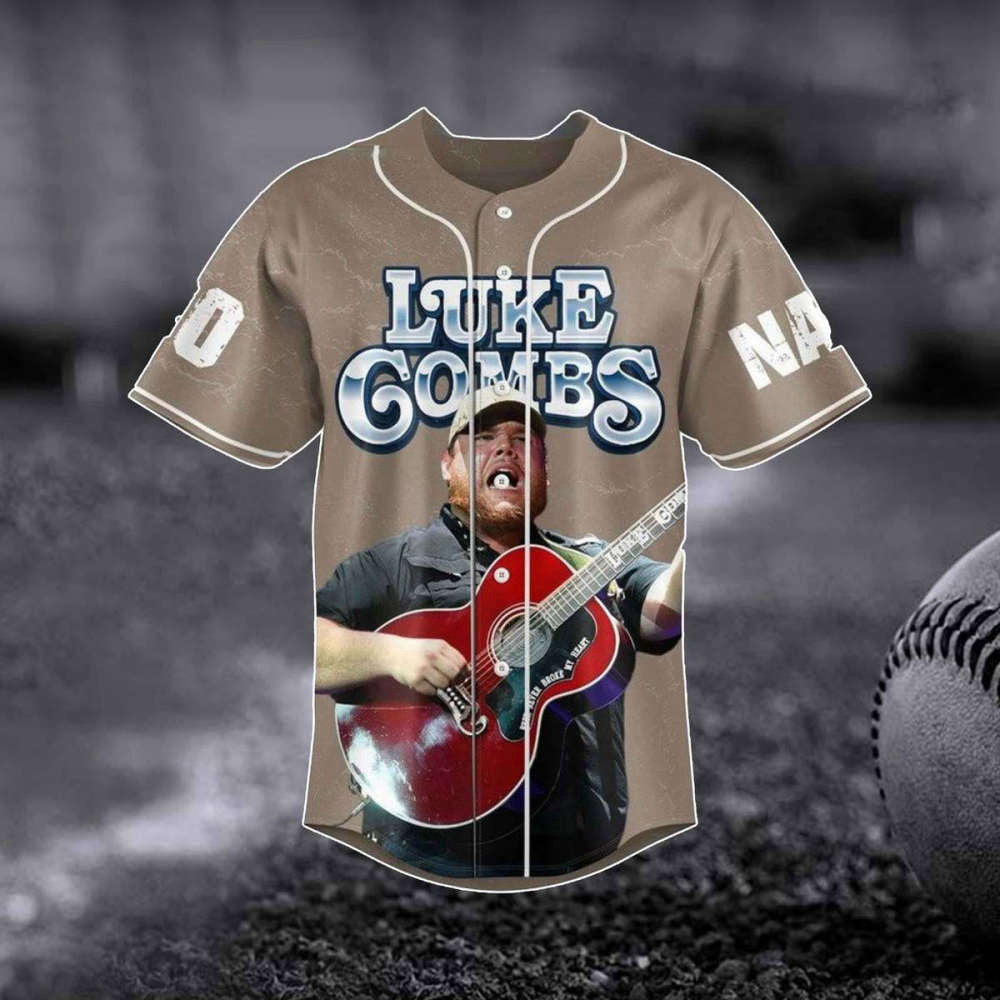 Luke Combs 2023 World Tour Baseball Jersey: Bullhead Design Country Music Concert Shirt Western Merch & Fan Gift