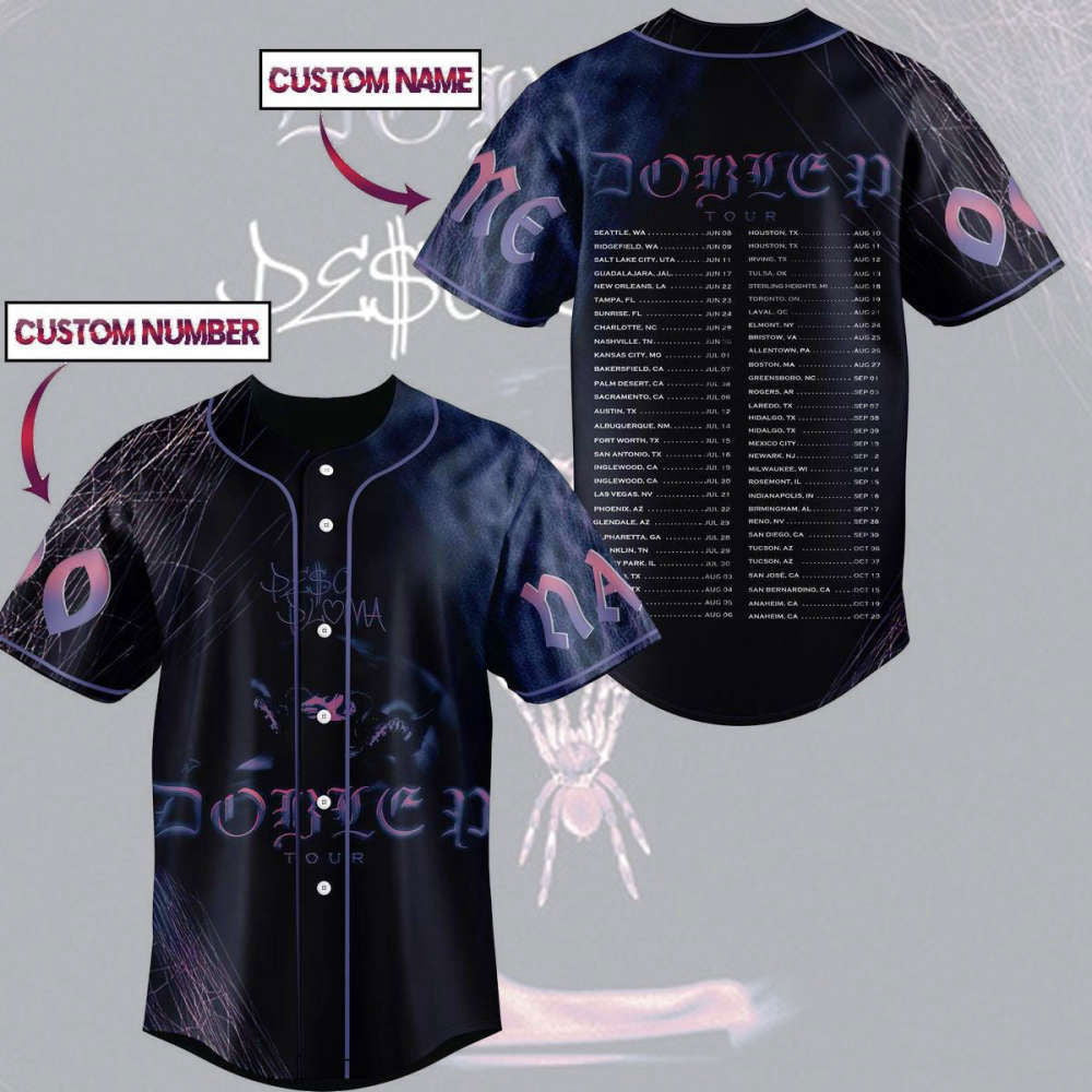 Custom Peso Pluma Tour Baseball Jersey Genesis Tour Shirt Double P Merch (Image 1)