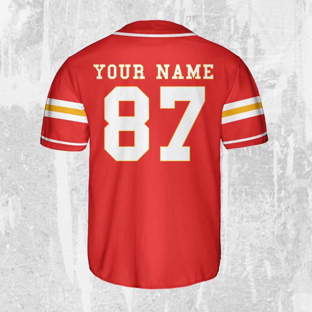 Personalize Travis Kelce Baseball Jersey Red Jersey - lylyprint.com T-Shirts, Hoodie, Sweatshirt | WearSparks.com (Image 2)