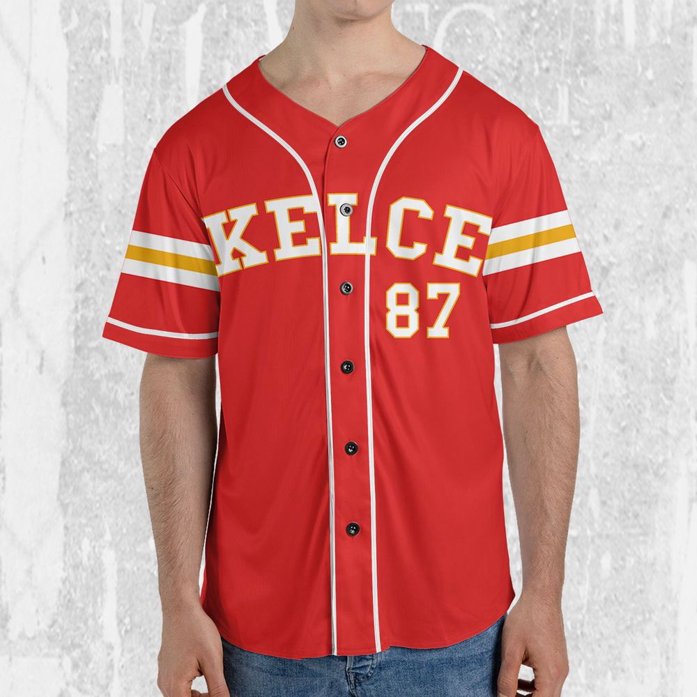 Personalize Travis Kelce Baseball Jersey Red Jersey - lylyprint.com T-Shirts, Hoodie, Sweatshirt | WearSparks.com (Image 3)