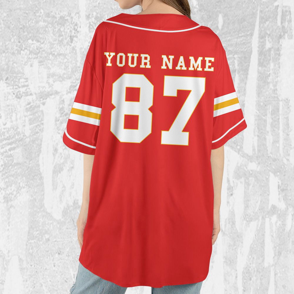 Personalize Travis Kelce Baseball Jersey Red Jersey - lylyprint.com T-Shirts, Hoodie, Sweatshirt | WearSparks.com (Image 4)