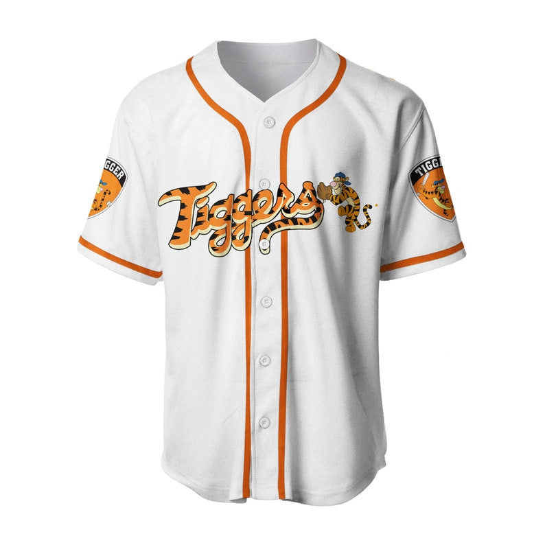 Tigger Winnie the Pooh Cartoon Graphics All Over Print Unisex Baseball Jersey - White - Unisex Jersey Shirt