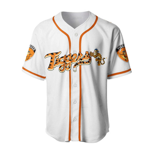 Tigger Winnie the Pooh Cartoon Graphics All Over Print Unisex Baseball Jersey - White - Unisex Jersey Shirt