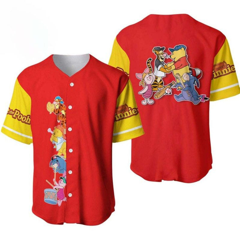 Winnie The Pooh Team All Over Print Baseball Jersey Shirt - Bafud Hoodie, Sweatshirt | WearSparks.com