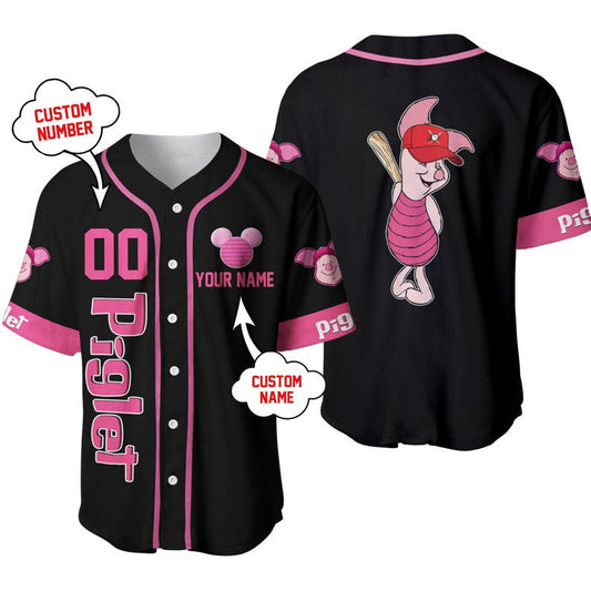 Personalized Piglet Winnie The Pooh Playing Baseball All Over Print Baseball Jersey - Bafud T-Shirts, Hoodie, Sweatshirt