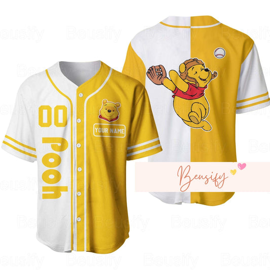 Pooh Jersey Shirt, Custom Pooh Baseball Shirt, Winnie The Pooh Jersey, Pooh Bear Baseball Shirt, Jersey Men, Gift For Him