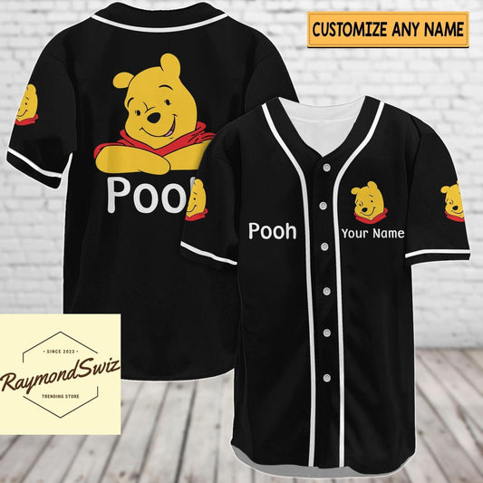 Pooh Jersey Shirt, Custom Pooh Baseball Shirt, Winnie The Pooh Baseball Jersey (Image 1)