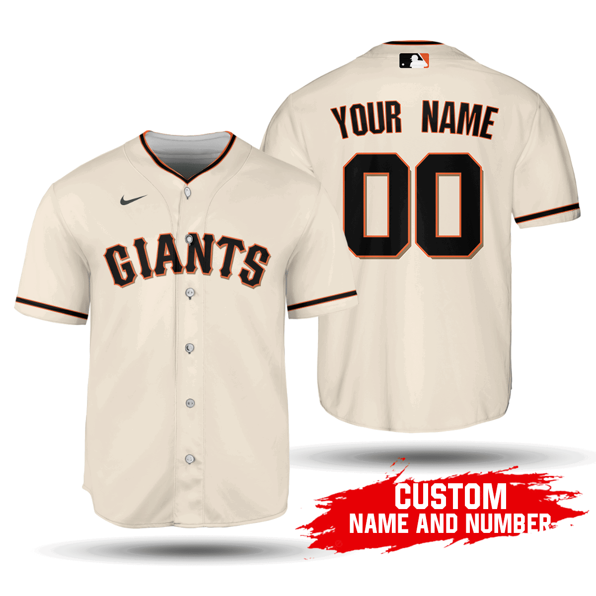 2020 MLB San Francisco Giants Custom Name Number Home Jersey - Unisex Baseball Shirt