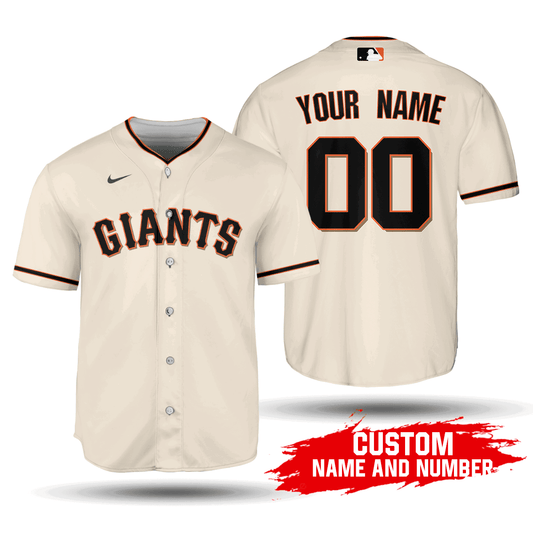 2020 MLB San Francisco Giants Custom Name Number Home Jersey - Unisex Baseball Shirt