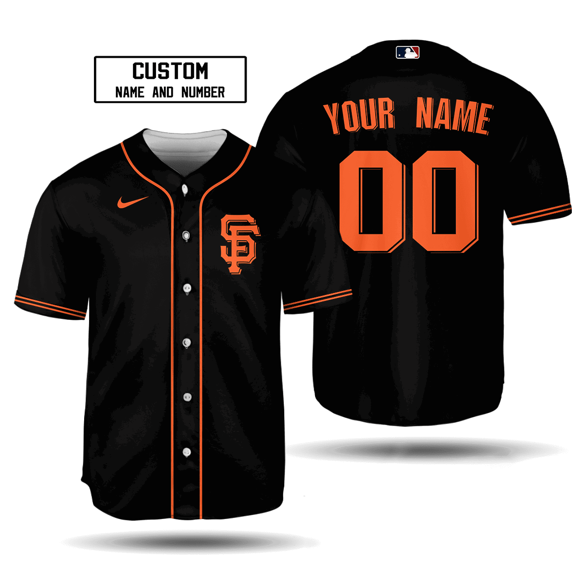 Custom Name & Number San Francisco Giants MLB Black Alternate Jersey 2020 - Unisex Baseball Shirt
