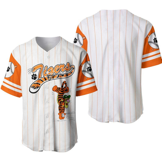 Tigger Tiger Winnie The Pooh Pinstripe Baseball Jersey – White - Bafud T-Shirts, Hoodie, Sweatshirt (Image 1)