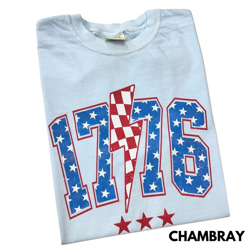1776 Lightning Bolt Comfort Colors T-Shirt Hoodie, Sweatshirt | WearSparks.com