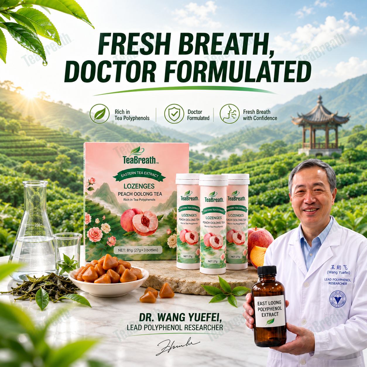Eastern Tea Extract Lozenges - Peach Oolong Tea Flavor - image 3