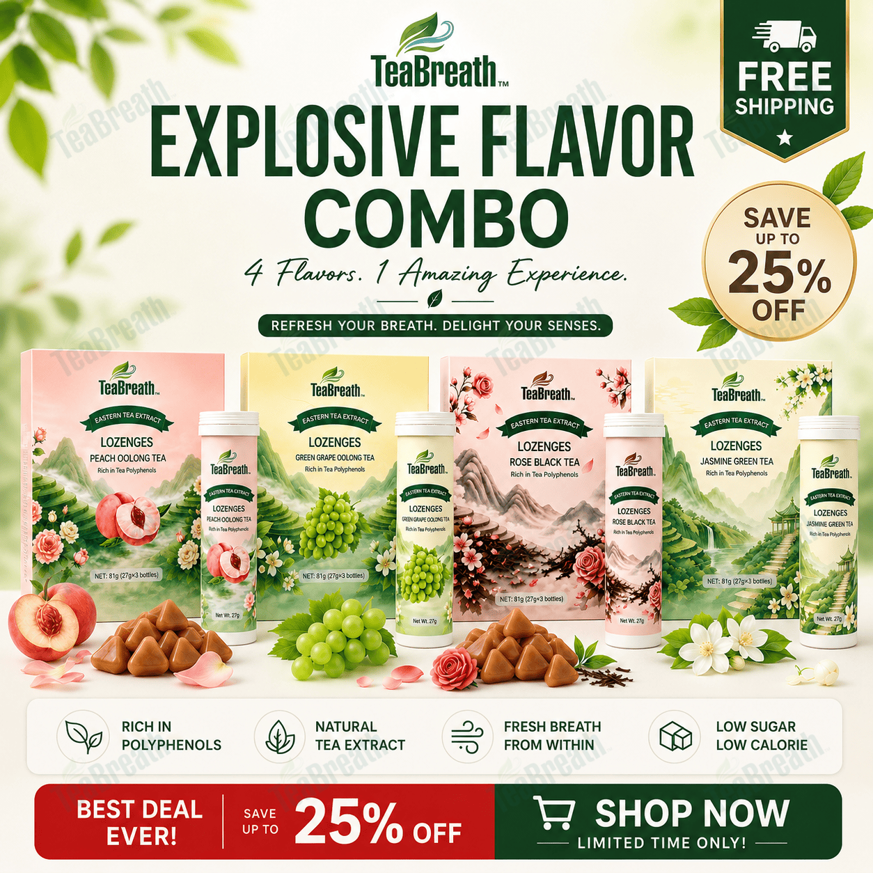 The Ultimate 4-Flavor Collection - Peach, Green Grape, Rose, Jasmine - image 1