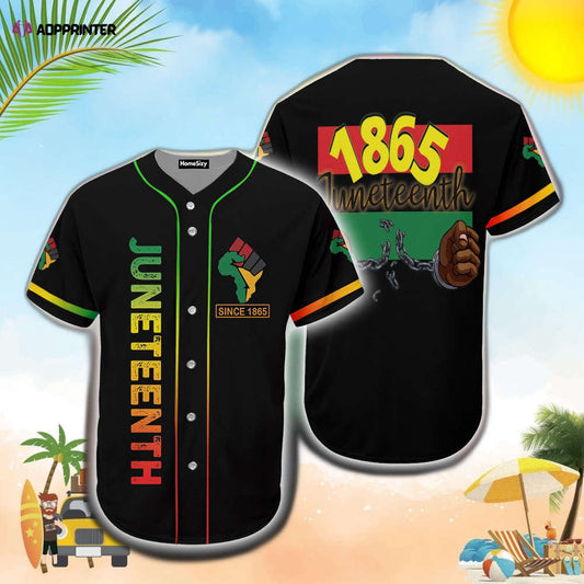 1865 Juneteenth Black Pride Baseball Jersey: Celebrate Freedom with Style