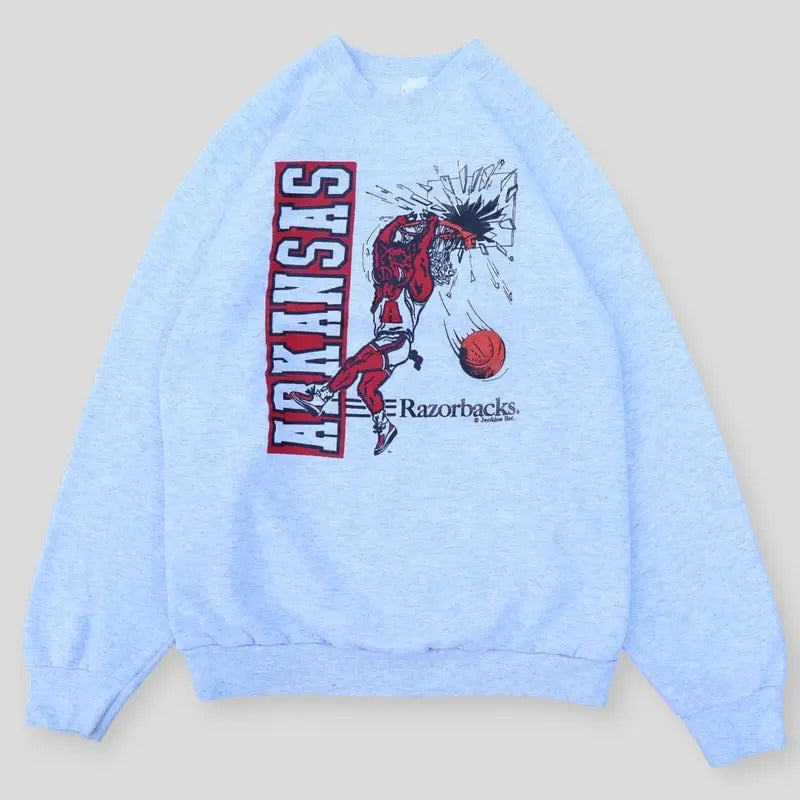 1993 Arkansas Razorbacks Shattered Backboard Crewneck Basic Sweatshirt Cotton T-Shirts, Hoodie | WearSparks.com