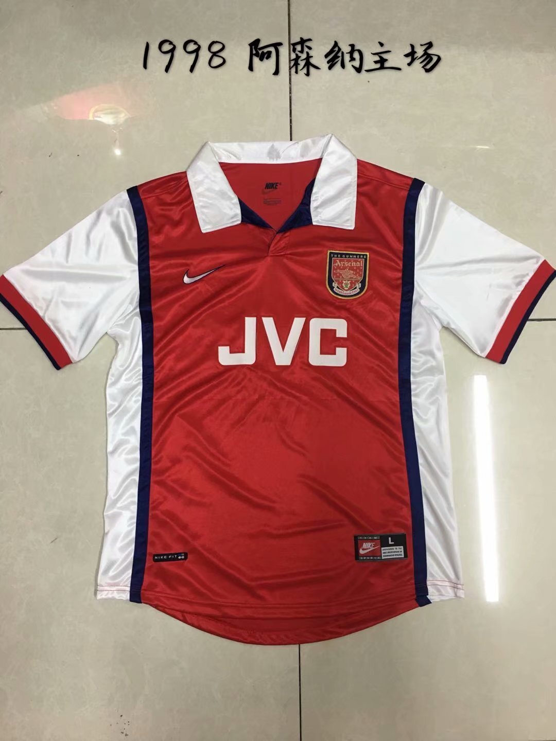 1998 arsenal home short sleeve