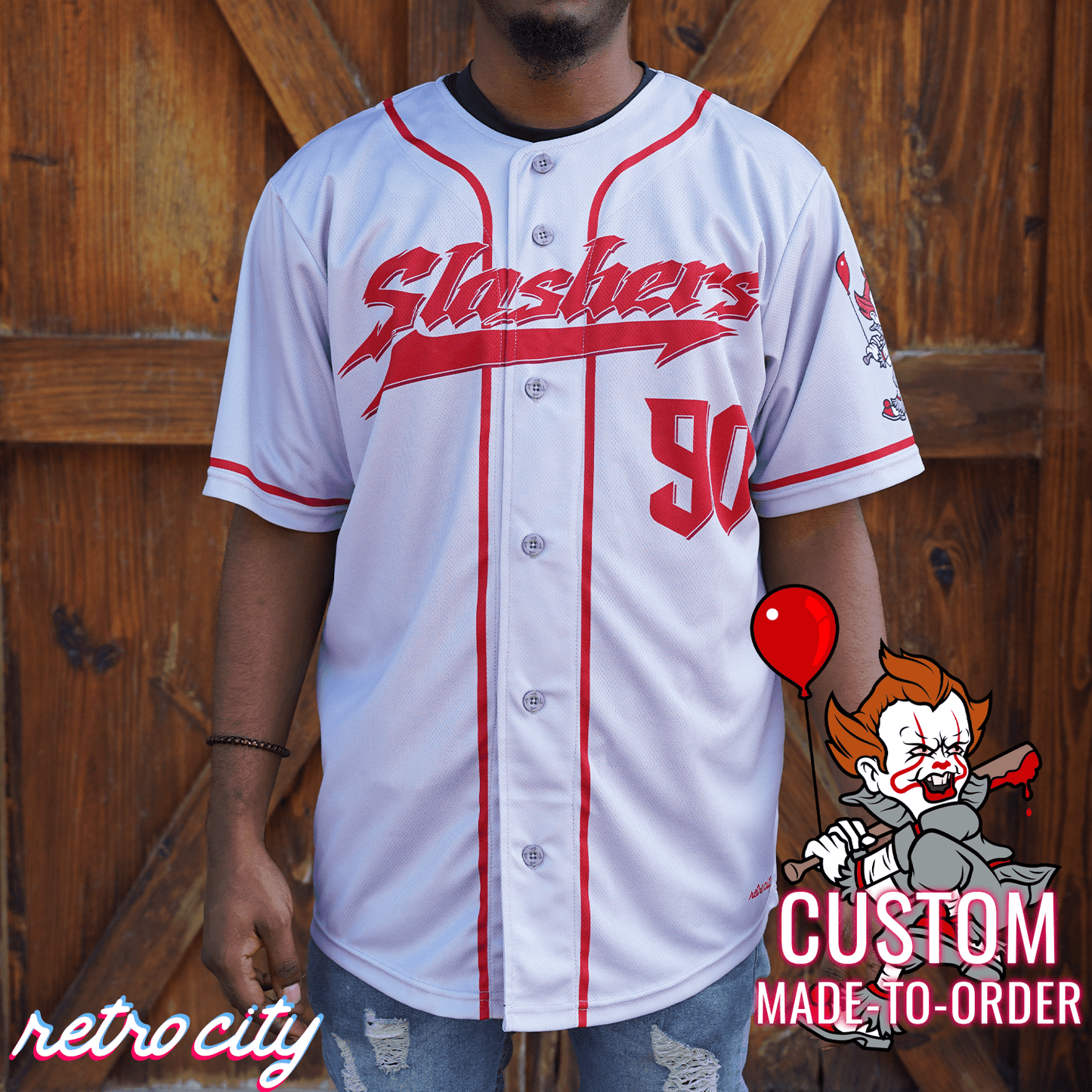 Pennywise Slasher Series Full-Button Baseball Jersey