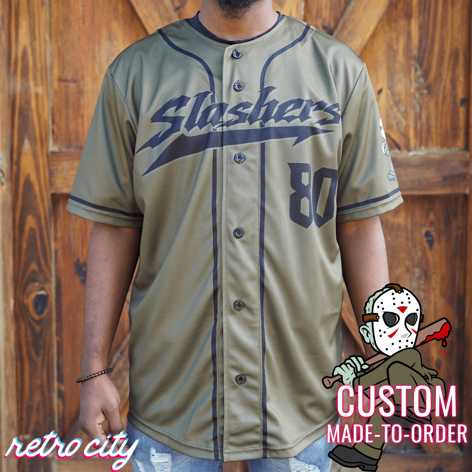 Jason Slasher Series Full-Button Baseball Jersey