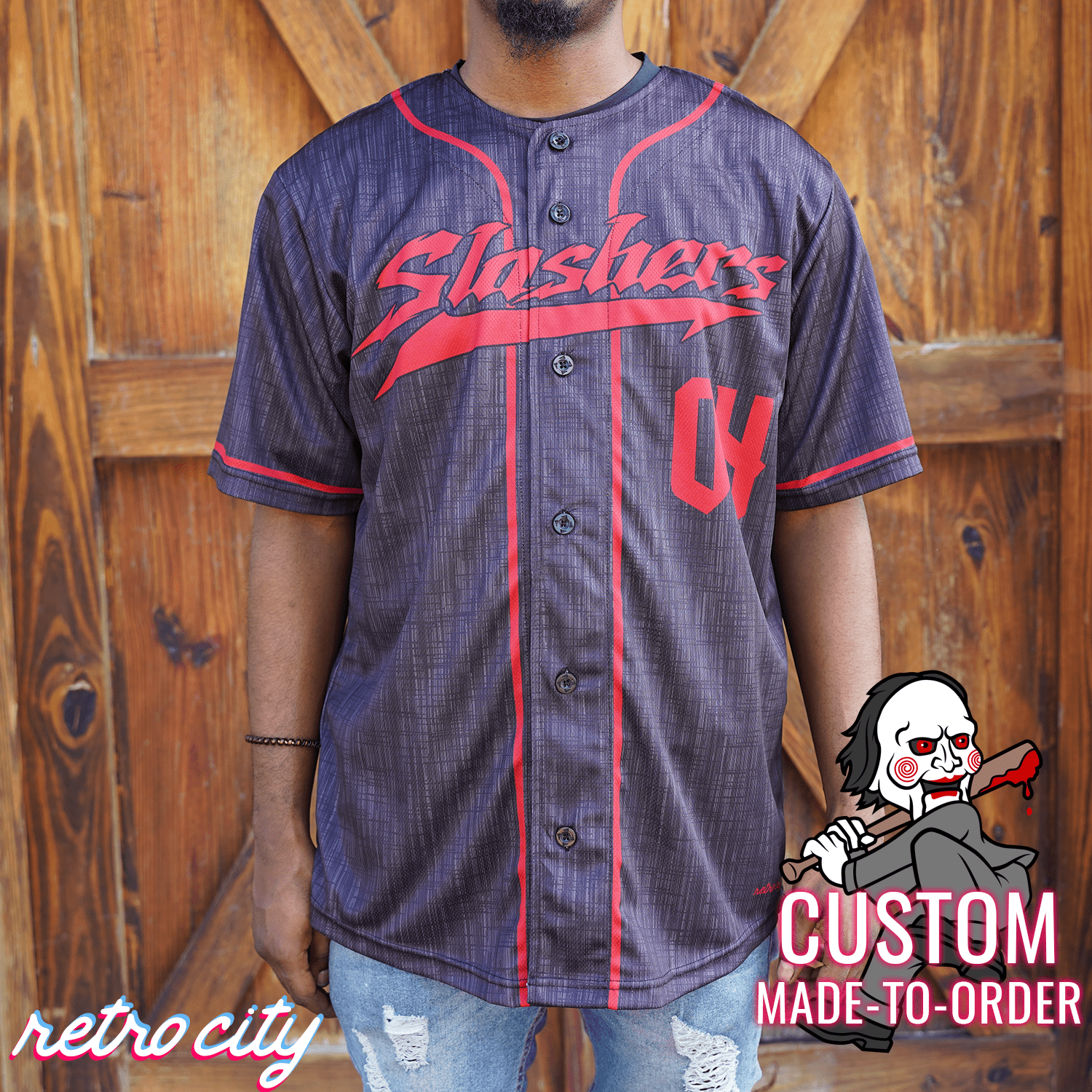Billy Slasher Series Full-Button Baseball Jersey