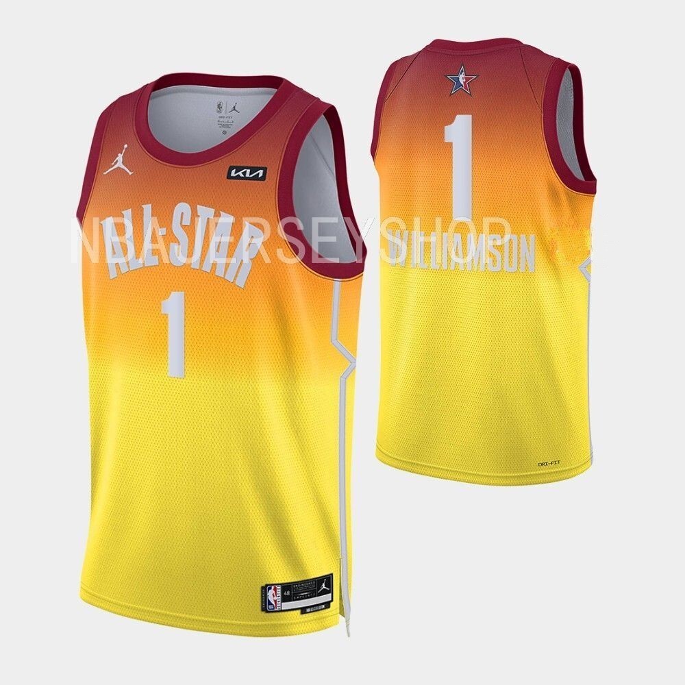 1 Zion Williamson 2023 nba all star yellow red
