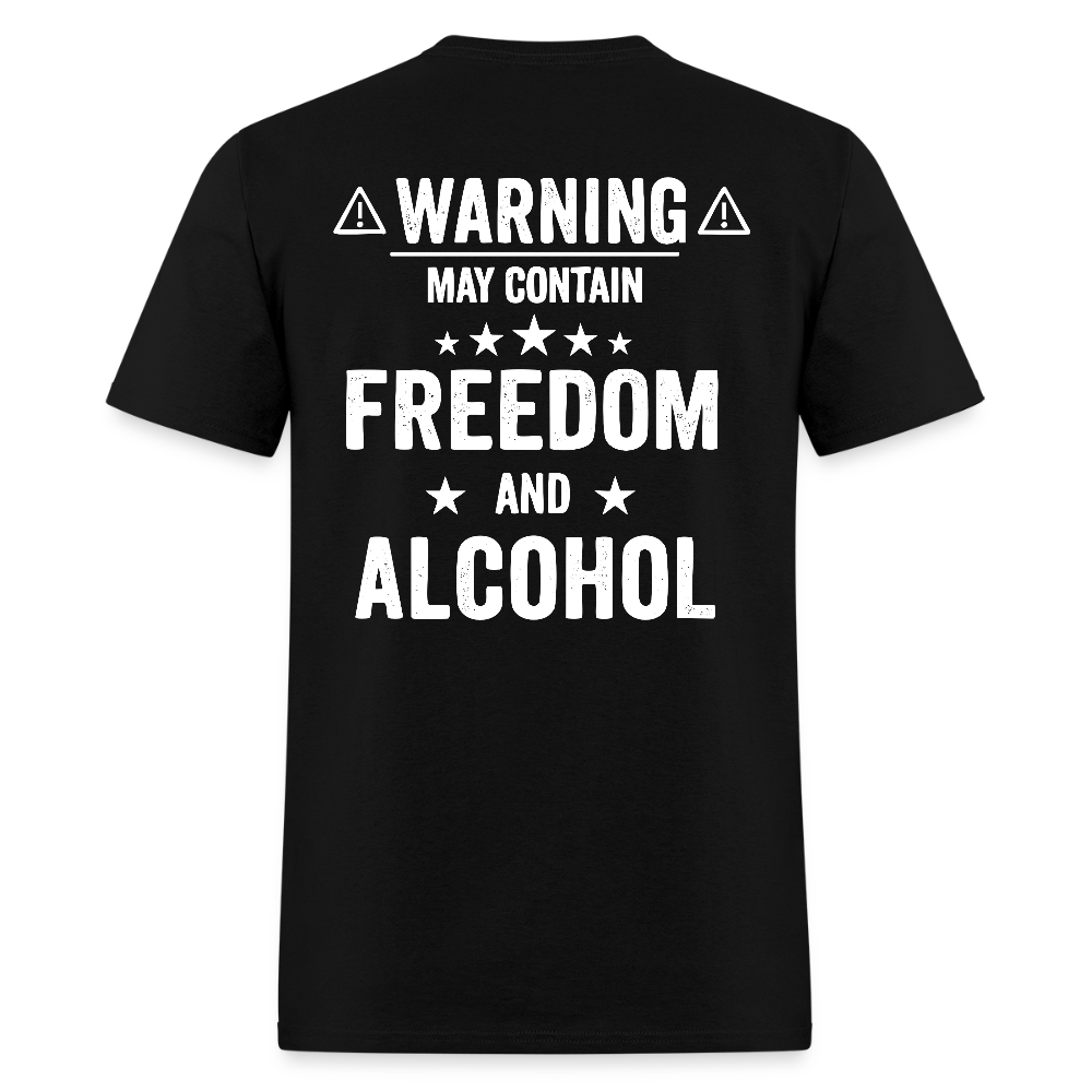 Warning May Contain Freedom And Alcohol T Shirt Hoodie, Sweatshirt | WearSparks.com (Image 1)
