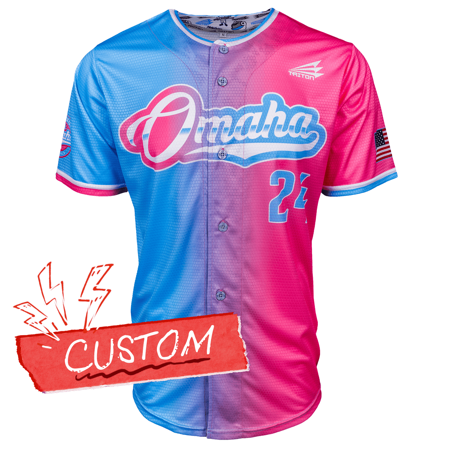 Omaha World Series Baseball Jersey *CUSTOM* (Cotton Candy)