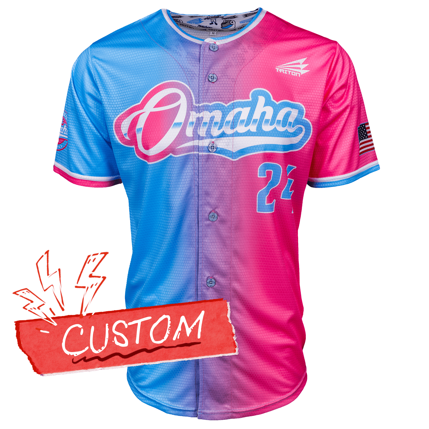 Omaha World Series Baseball Jersey *CUSTOM* (Cotton Candy)