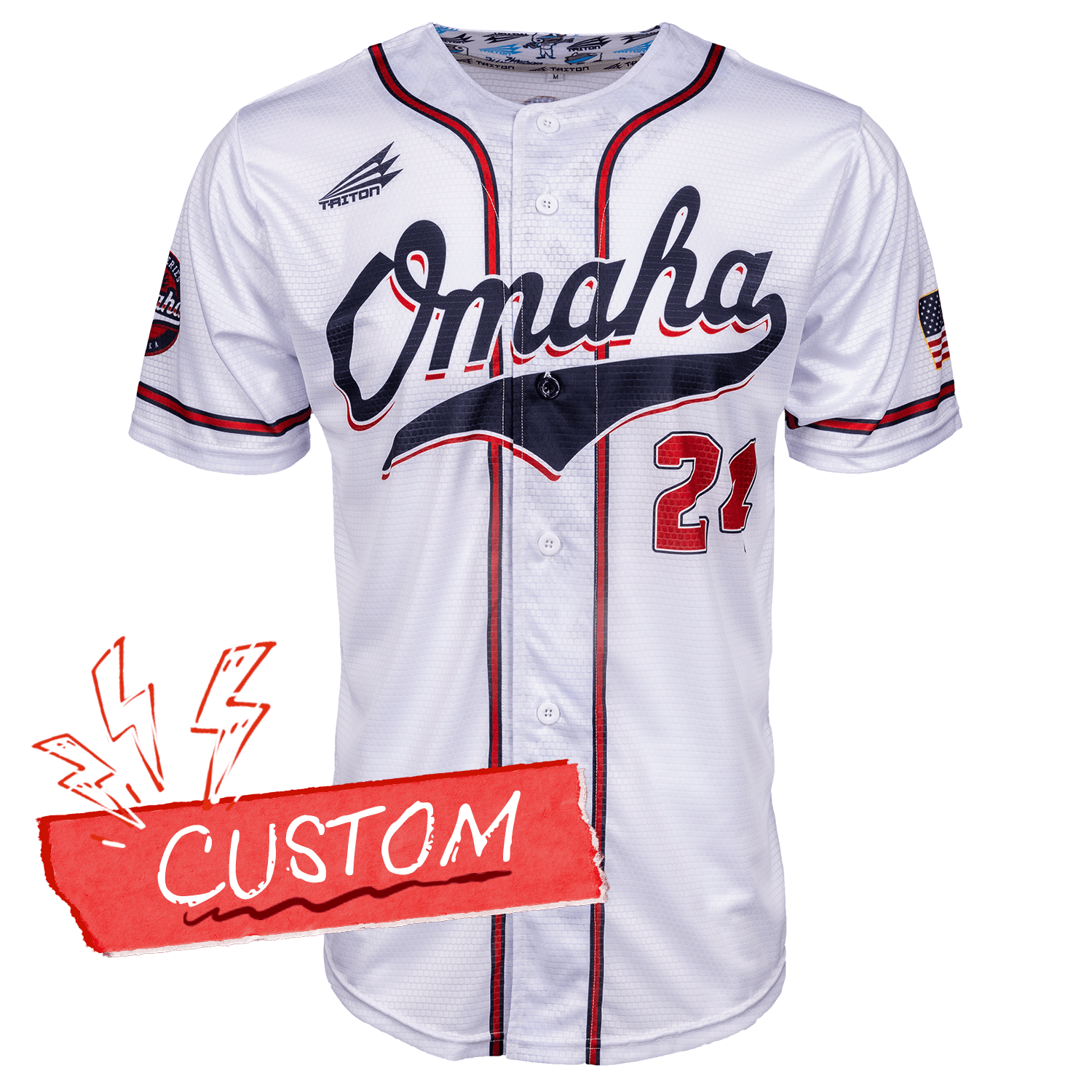 Omaha World Series Baseball Jersey *CUSTOM* (White)